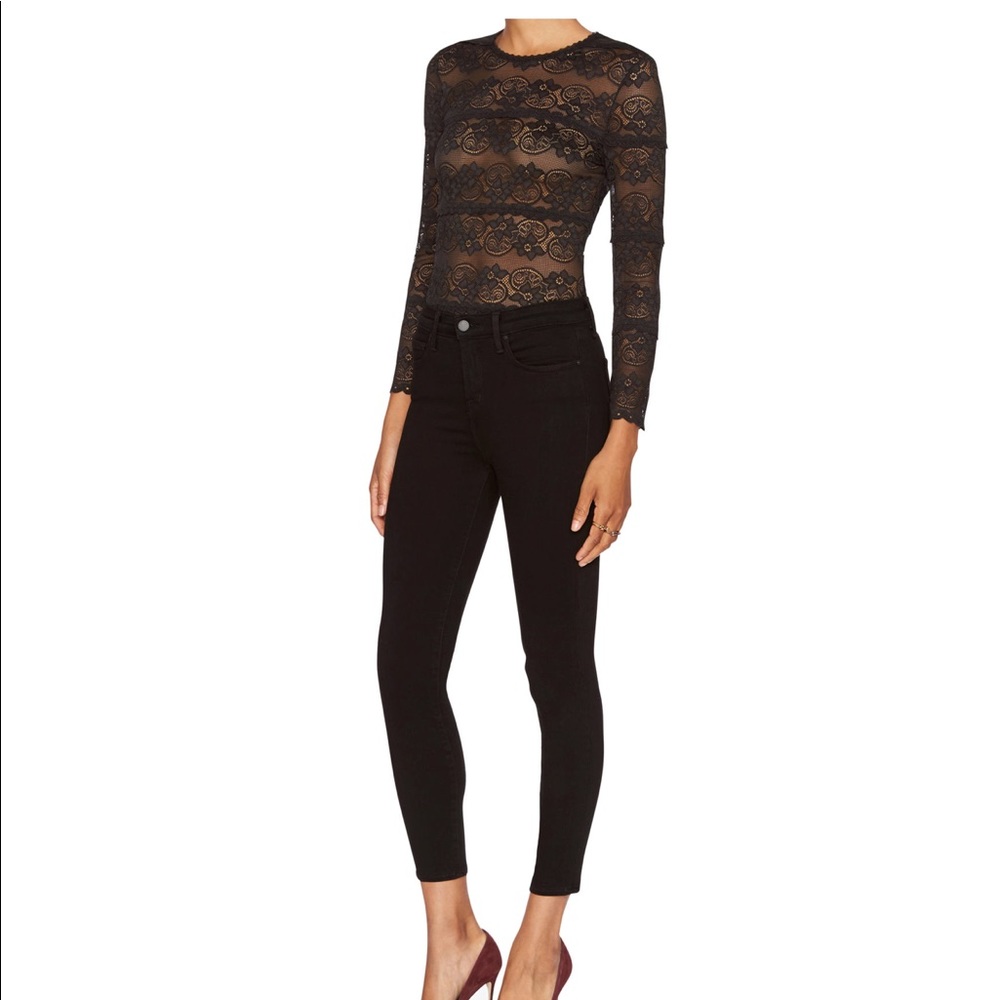 L'AGENCE Margot Noir High-Rise Ankle Skinny Jeans